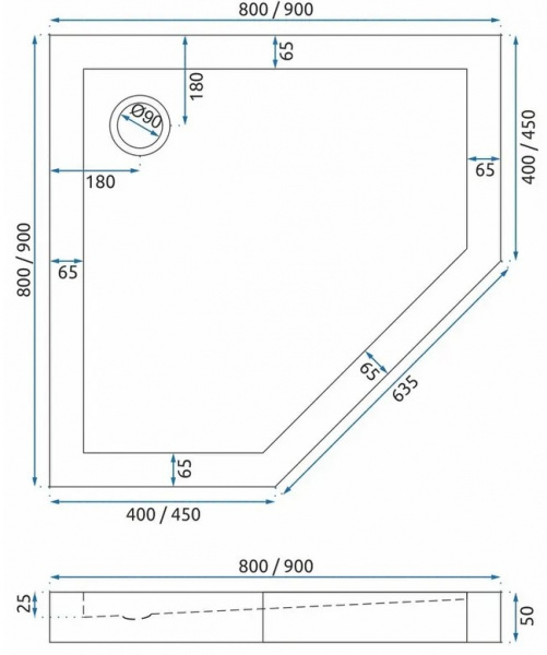 Душевой поддон Rea Diamond 80x80 K8544