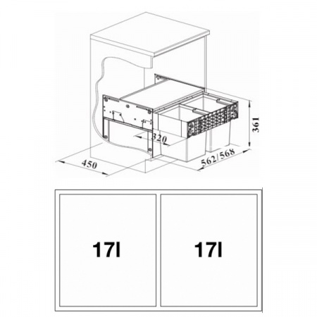 Мусорная система Blanco SELECT Compact 60/2 526207