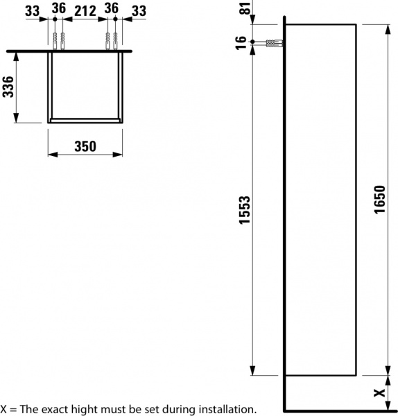 Шкаф-колонна Laufen Base 4027021102601 35x33x165