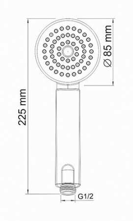 Душевая лейка Wasserkraft A034 1-функциональная