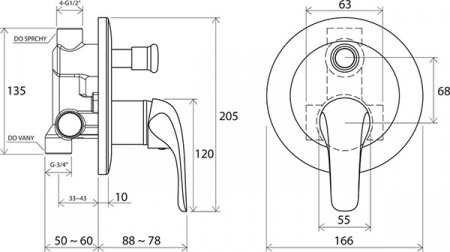 Смеситель встраиваемый Ravak Rosa RS 061,00 X070014