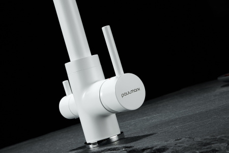 Смеситель для кухни Paulmark ESSEN Es213011-431TW, белый матовый полностью