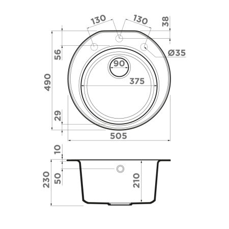 Кухонная мойка Omoikiri Miya 50-R-GR Tetogranit/leningrad grey 4993582