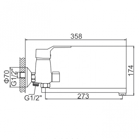 Смеситель для ванны Ledeme H63 L2263