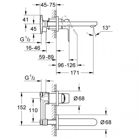 Смеситель для умывальника Grohe Bauedge 20474000