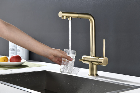 Смеситель для кухни Paulmark SERPENTINE Se213222-BR, бронза