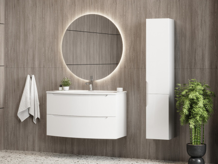 Тумба под умывальник Belux подвесная Ганновер 100-02, белый глянцевый