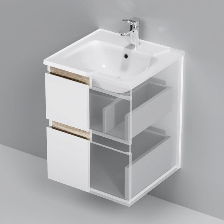 M85AFHX0502WG X-Joy База под раковину AM.PM, подвесная, 50 см, 2 ящика, белый глянец