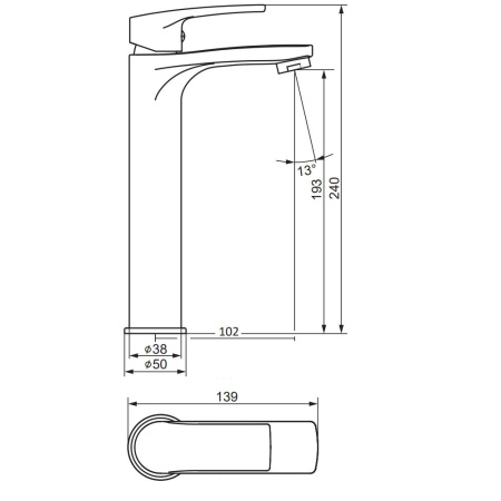 480250300 Eclipse 2.0 Смеситель для умывальника Damixa высокий, черный