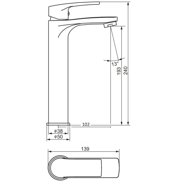 480250300 Eclipse 2.0 Смеситель для умывальника Damixa высокий, черный