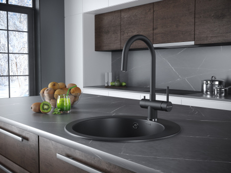 Смеситель для кухни Paulmark HELLER He213218-401, антрацит