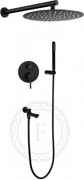 Душевая система скрытого монтажа FILARETE Roun FL1020 (Черный матовый)