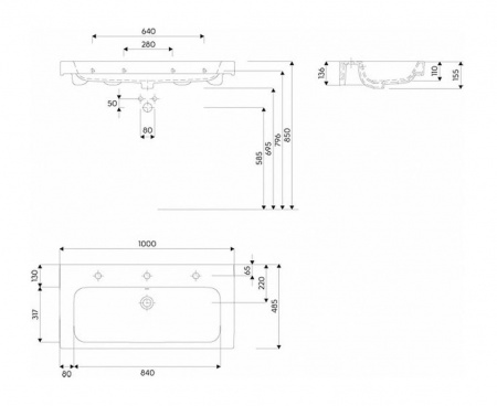 Умывальник Kolo Modo L31900000 100х48,5 см