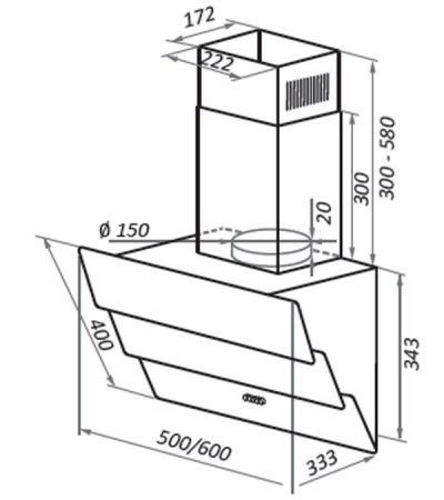 Кухонная вытяжка HOMSair VERTICAL 60 черный