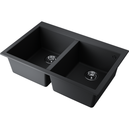 Кухонная мойка Omoikiri Bosen 80-2-BL Tetogranit/черный 4993836