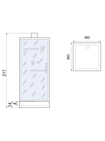 Душевая кабина River MOERO Б/К 80 800х830х2170мм