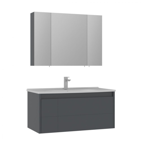 Тумба с раковиной ORKA Likya 100 подвесная, антрацит матовый