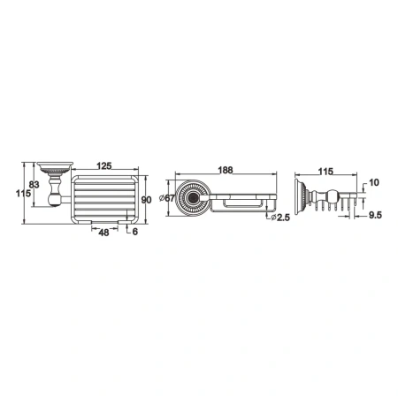 Мыльница Rose RG1404Q, бронза