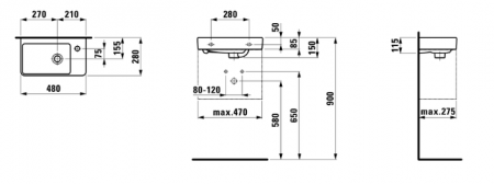 Умывальник Laufen Pro S 8159540001091 48x28x11