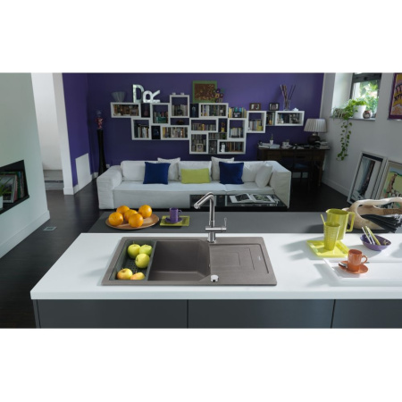 Кухонная мойка FRANKE 114.0595.289 из материала Fragranite UBG 611-78L, оникс (в комплекте стоп-вентиль и сифон)