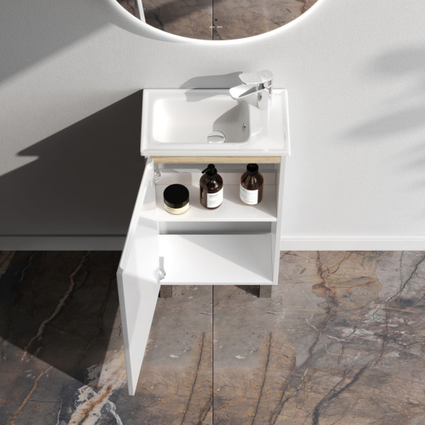 M85AFSX0451WG X-Joy База под раковину AM.PM, напольная, 45 см, 1 дверца, белый глянец