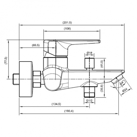 Смеситель для ванны Villeroy&Boch Subway 2.0 TVT10200300061 однорычажный