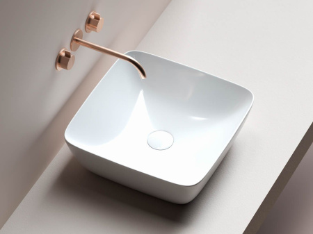 Умывальник чаша Ceramicanova FORM накладная квадратная 420*420*145мм, Белый, CN2002