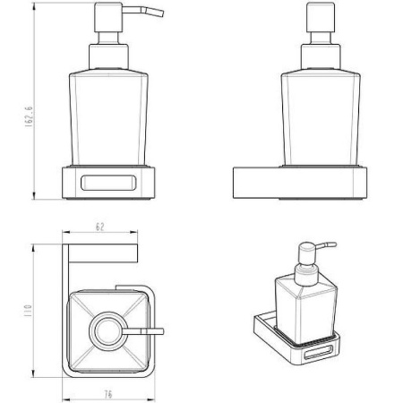 Дозатор для жидкого мыла Boheme Q 10957-MW Белый матовый