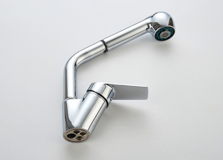 Смеситель для мойки Accoona А5410 с вытягивающейся лейкой, хром