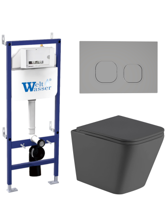 Комплект инсталляции с унитазом Weltwasser BAMBERG 460 + GELBACH 041 MT-GR + BAMBERG CR