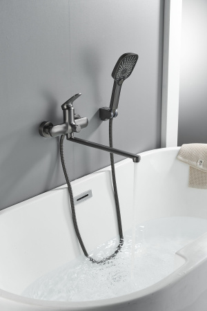 Смеситель для ванны Shevanik S8522T, оружейная сталь