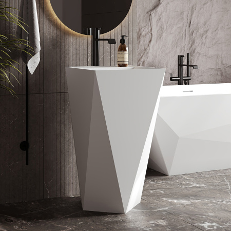 Умывальник Belux Триумф 450x800 Белый матовый, Solid Surface