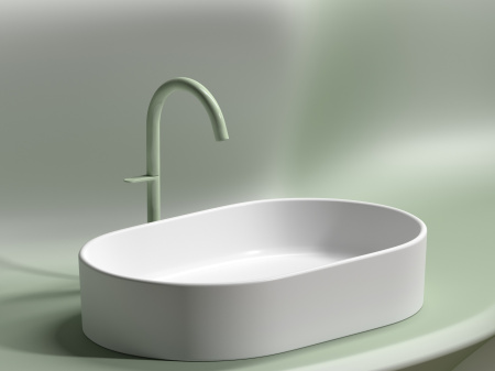 Умывальник чаша накладная овальная Ceramicanova Element 608*385*122мм, Белый матовый, CN6048MW