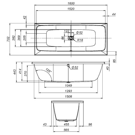 W84A-160-070W-A Func Ванна акриловая AM.PM 160х70