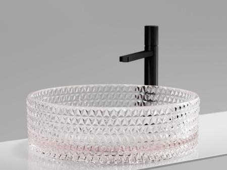 Умывальник чаша накладная круглая Ceramicanova Cristal 360*360*112мм, розовый, CN6061