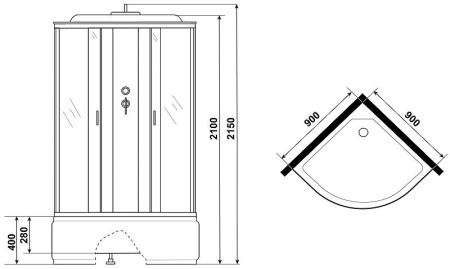 Душевая кабина Niagara Classic 90x90 NG-2308-14 без гидромассажа