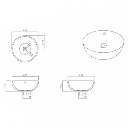 Умывальник Bravat C22283W-ENG