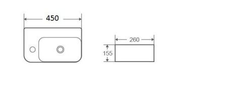 Раковина подвесная WeltWasser WW AISBACH 5117 L 450х260х155