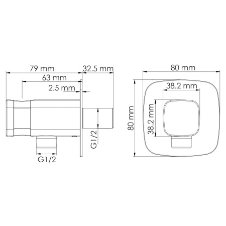 Встраиваемый комплект для ванны WasserKRAFT с лейкой и изливом A9551.266.316.328.156.155