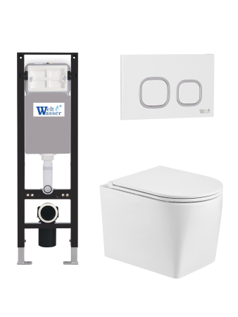 Комплект инсталляции с унитазом Weltwasser AMBERG 350 + NESENBACH 004 GL-WT + AMBERG RD-WT