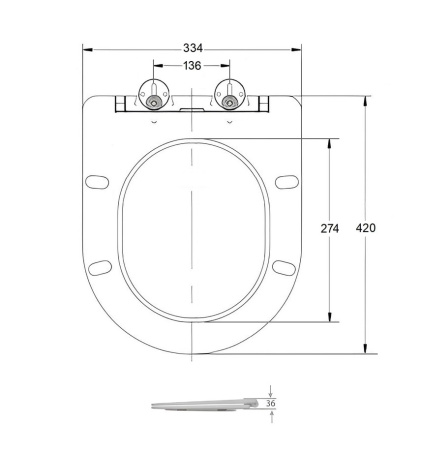 Сидение BERNINA, BERNINA F дюропласт с микролифтом и креплениями Cerutti SPA CT7586
