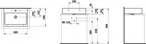 Умывальник Laufen Living City 8174340001091 60x46x14