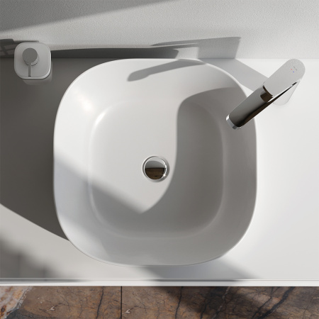 M8FWCC30430WG Func Раковина накладная AM.PM, квадрат, 43 см, цвет белый глянец