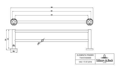 Держатель для полотенец двойной Villeroy&Boch Elements TVA15100400061