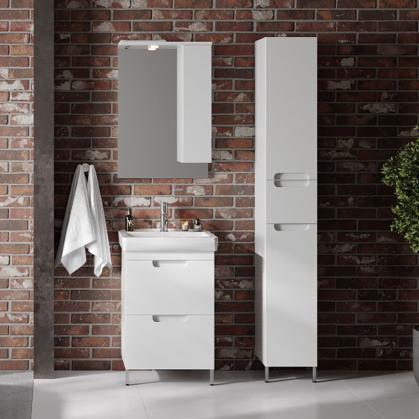 Тумба под умывальник Belux Мадейра напольная 55-02, Белый глянцевый