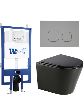 Комплект инсталляции с унитазом Weltwasser BAMBERG 545 + SALZBACH 043 MT-BL + BAMBERG CR