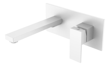 Смеситель для раковины Boheme Qubic 475-MW С ВНУТРЕННЕЙ ЧАСТЬЮ, matt white