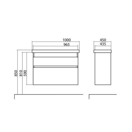 Тумба с умывальником Аква Родос Элит 100 ОР0002510