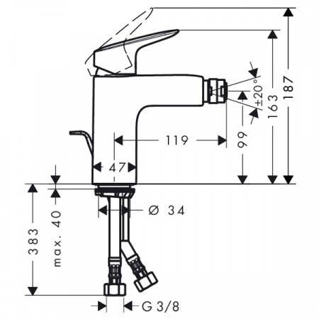 Смеситель для биде Hansgrohe Logis 71200000