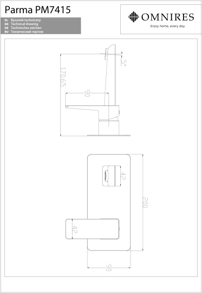 Смеситель для раковины OMNIRES Parma PM7415CRB